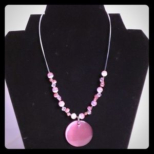 Pink Mother of Pearl necklace.